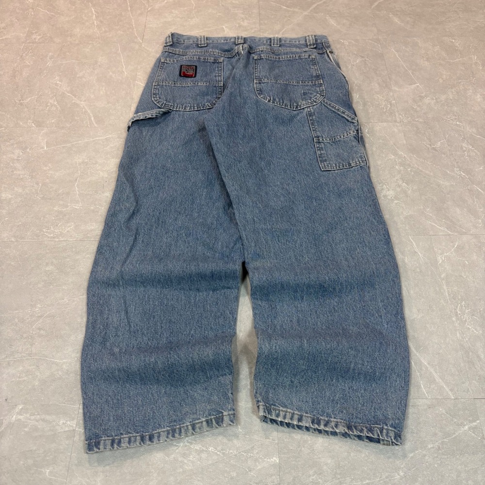 Riders by Lee Mens Carpenter Jeans 34x30 Blue Denim Wide Leg Workwear 3503